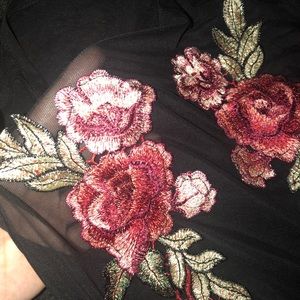 Sheer roses bodysuit